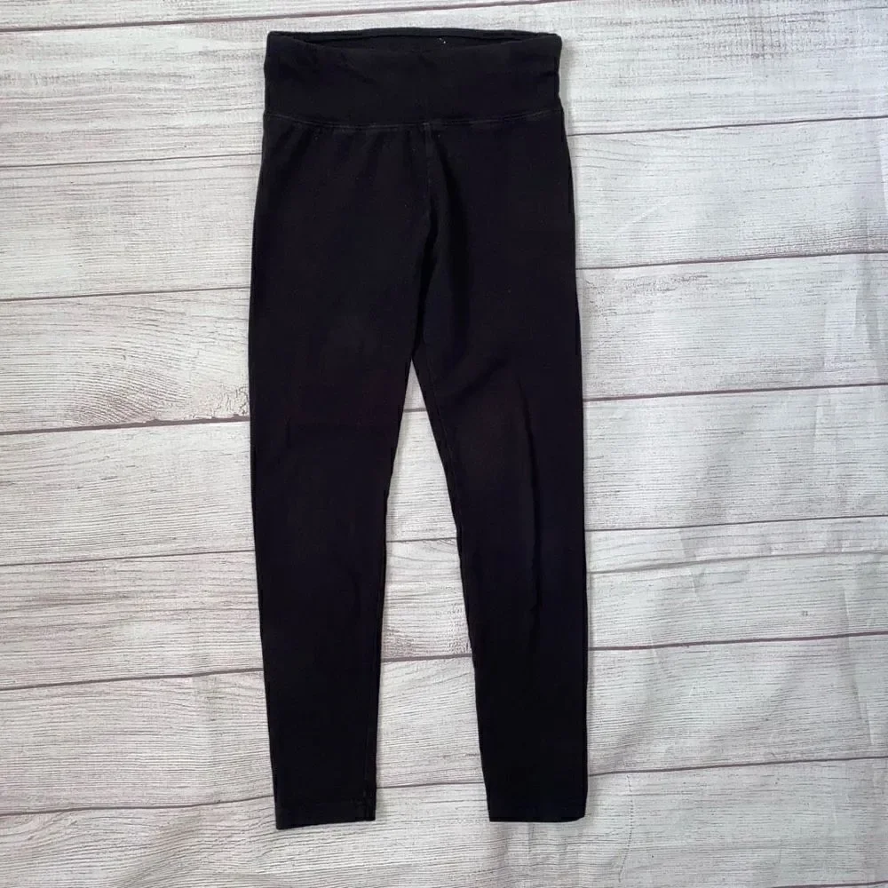 Justice cotton blend black leggings girls sz 8